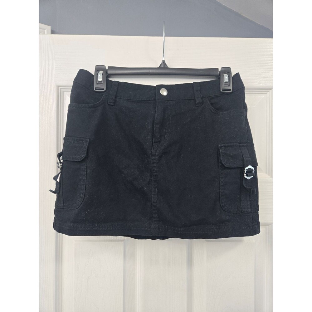 Wild Fable Black Elastic Waist Cargo Mini Skirt Size 2